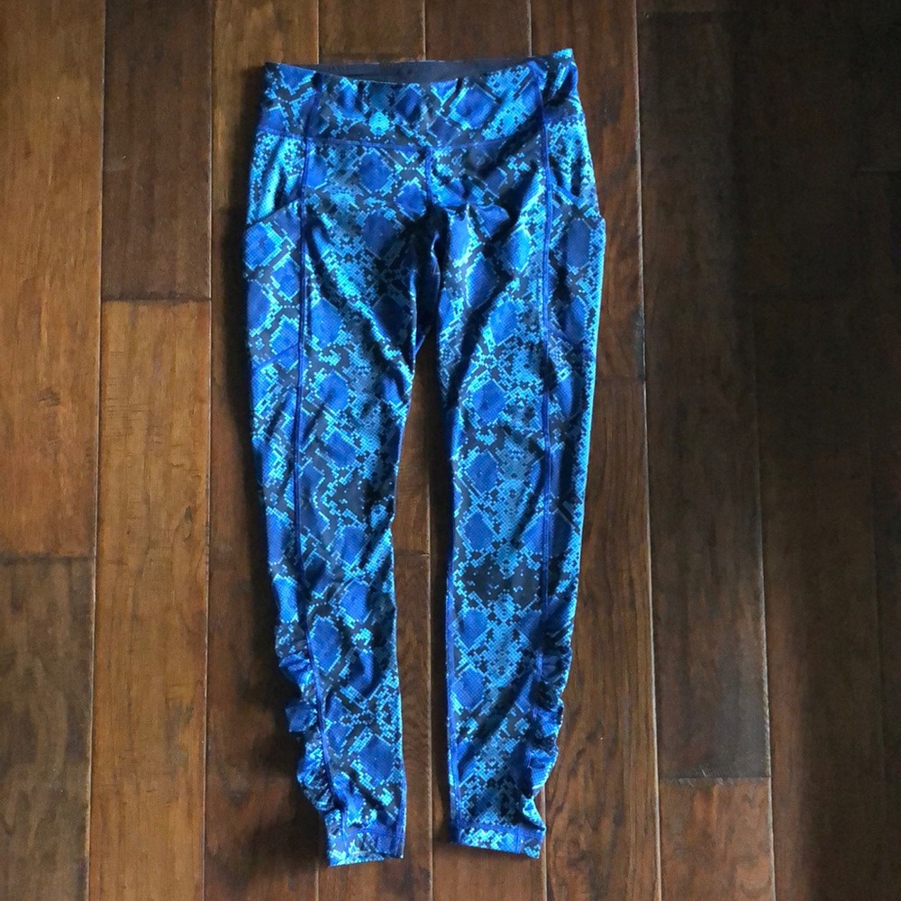 Blue Snake Skin Leggings